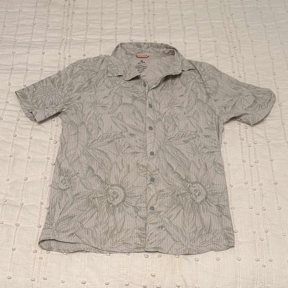 Roark Gray Floral Casual Shirt